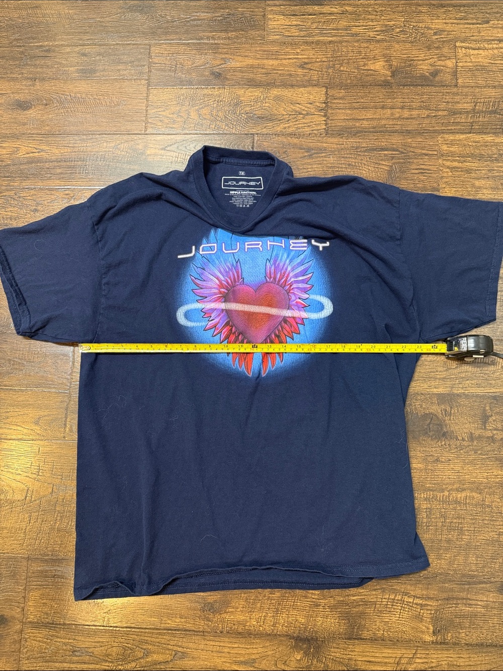 Journey Band Tee with Heart Wings Graphic - Navy 2006 tour 1X - Picture 3 of 5